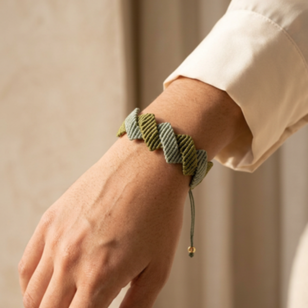 Brazalete ZigZag Doble Verde
